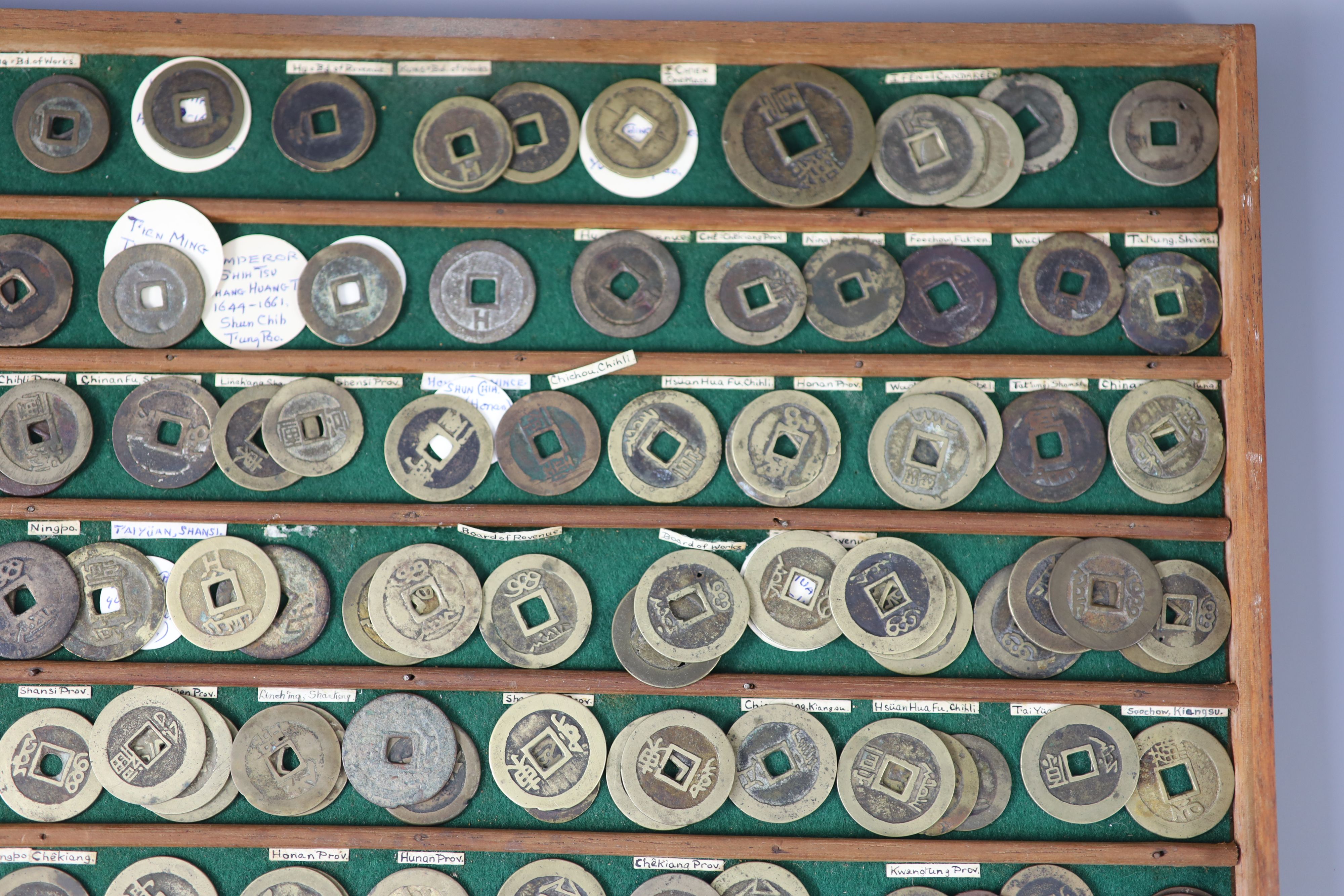 China, a large quantity bronze round coins, Qing dynasty and Taiping Rebellion,